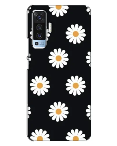 Чехол для Vivo X50 с картинкой «Ромашки на черном»