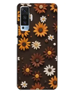Чохол для Vivo X50 з картинкою «Візерунок з маленьких соняшників»