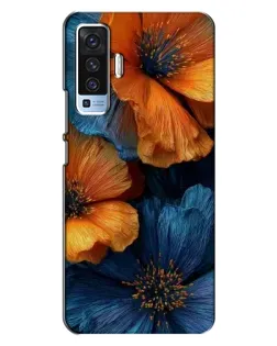 Чохол для Vivo X50 з картинкою «Яскрава синьо-помаранчева флора»