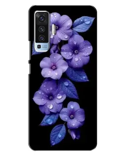 Чохол для Vivo X50 з картинкою «Фіолетові квіти з росою»