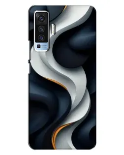 Чехол для Vivo X50 с картинкой «Объемные черно-белые ленты» Чехол для Vivo X50 с картинкой «Объемные черно-белые ленты»