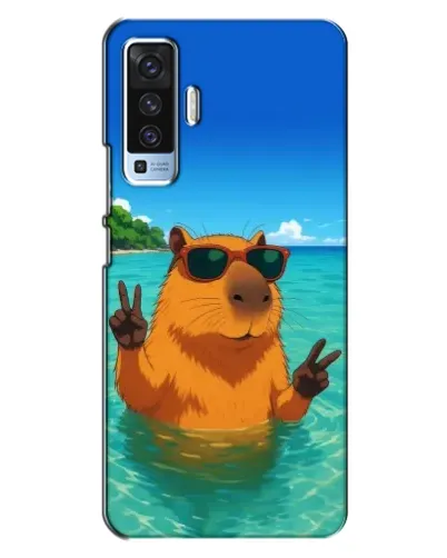 Чехол для Vivo X50 с картинкой «Морская капибара»
