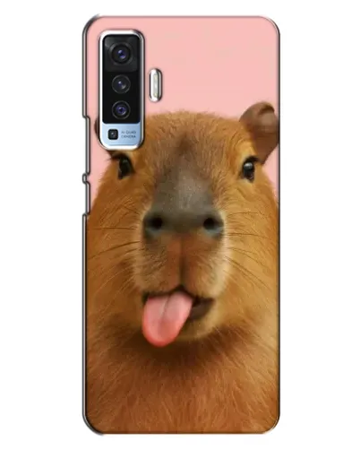 Чехол для Vivo X50 с картинкой «Капибара с языком»