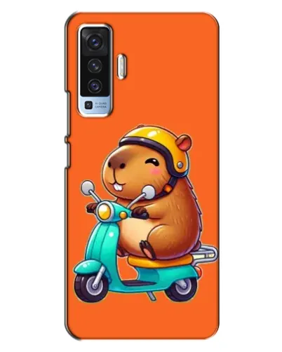Чехол для Vivo X50 с картинкой «Капибара на скутере»