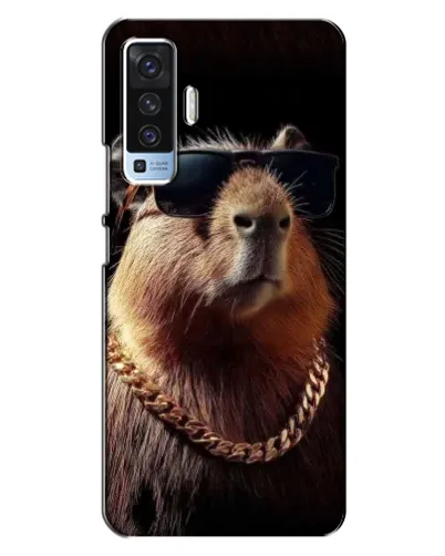 Чехол для Vivo X50 с картинкой «Капибара золотая цепь»