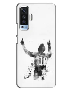 Чехол для Vivo X50 с картинкой «Черно-белый силуэт Месси» Чехол для Vivo X50 с картинкой «Черно-белый силуэт Месси»