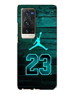 Чехол для Vivo X60 Pro Plus с картинкой «Jordan Cyan 23»