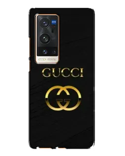 Чехол для Vivo X60 Pro Plus с картинкой «Золотой логотип Gucci»