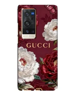 Чехол для Vivo X60 Pro Plus с картинкой «Gucci — бордовые розы»