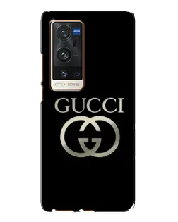 Чехол для Vivo X60 Pro Plus с картинкой «Gucci — золото на черном»