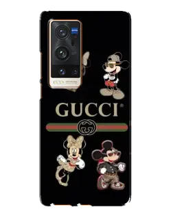 Чехол для Vivo X60 Pro Plus с картинкой «Gucci — герои Disney и монограмма»