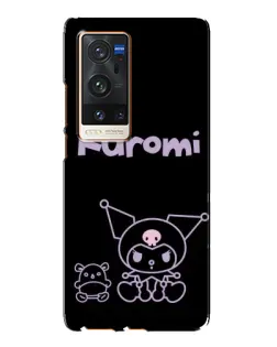 Чехол для Vivo X60 Pro Plus с картинкой «Kuromi — черный минимализм»