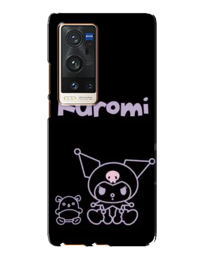 Чехол для Vivo X60 Pro Plus с картинкой «Kuromi — черный минимализм»
