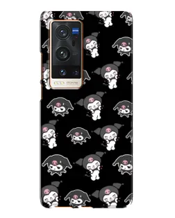 Чехол для Vivo X60 Pro Plus с картинкой «Черный паттерн Kuromi»