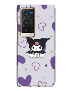 Чехол для Vivo X60 Pro Plus с картинкой «Kuromi и лавандовые сердца»