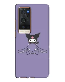 Чехол для Vivo X60 Pro Plus с картинкой «Kuromi на лиловом фоне»