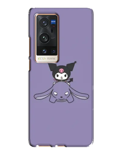 Чехол для Vivo X60 Pro Plus с картинкой «Kuromi на лиловом фоне»