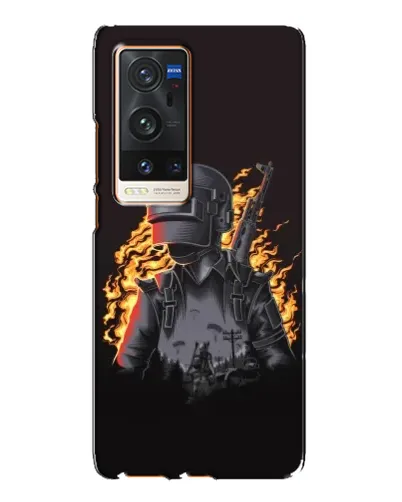 Чехол для Vivo X60 Pro Plus с картинкой «PUBG — огненный силуэт»