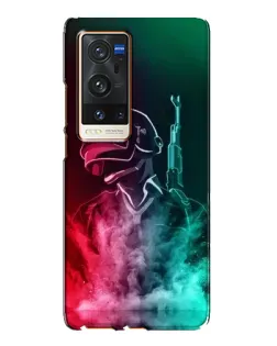 Чехол для Vivo X60 Pro Plus с картинкой «PUBG — огненный воин» Чехол для Vivo X60 Pro Plus с картинкой «PUBG — огненный воин»