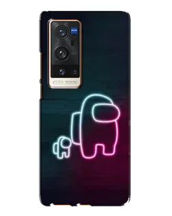 Чехол для Vivo X60 Pro Plus с картинкой «Among Us неон-арт»