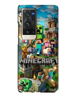 Чехол для Vivo X60 Pro Plus с картинкой «Замок Minecraft»