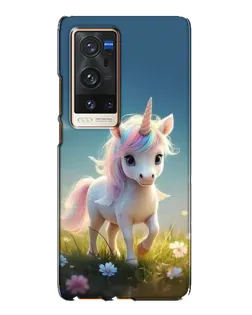 Чехол для Vivo X60 Pro Plus с картинкой «Единорог на поляне»