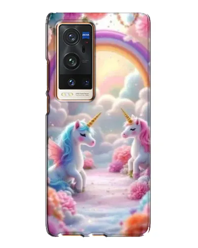 Чехол для Vivo X60 Pro Plus с картинкой «Радуга и единороги»