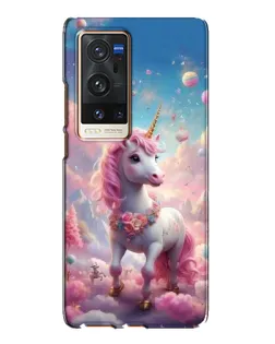 Чехол для Vivo X60 Pro Plus с картинкой «Единорог среди облаков»
