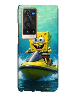 Чехол для Vivo X60 Pro Plus с картинкой «Спанч Боб на гидроцикле»
