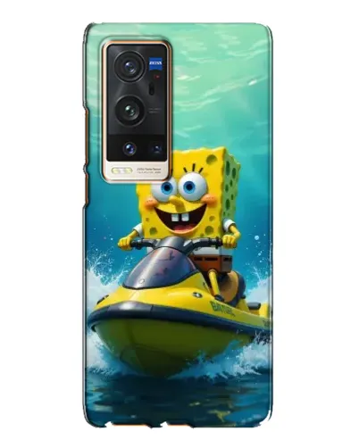 Чехол для Vivo X60 Pro Plus с картинкой «Спанч Боб на гидроцикле»