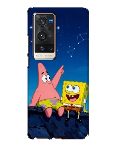 Чехол для Vivo X60 Pro Plus с картинкой «Губка Боб и Патрик ночью»
