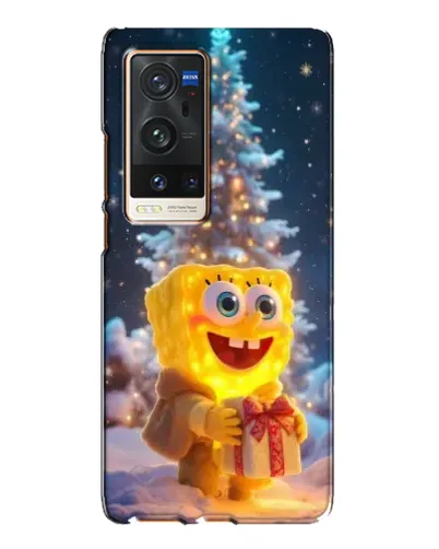 Чехол для Vivo X60 Pro Plus с картинкой «Рождественский Спанч Боб»