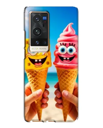 Чехол для Vivo X60 Pro Plus с картинкой «Спанч Боб мороженое»