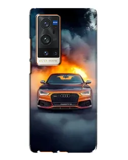 Чехол для Vivo X60 Pro Plus с картинкой «Audi в огненном дыму»