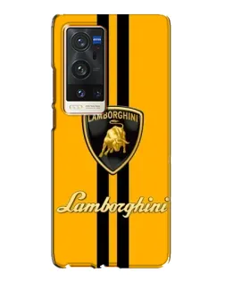 Чехол для Vivo X60 Pro Plus с картинкой «Lamborghini Stripe желтый»