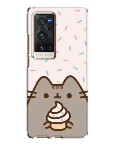 Чехол для Vivo X60 Pro Plus с картинкой «Пушин с кексом»