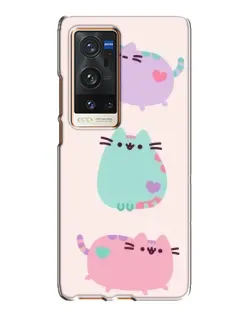 Чехол для Vivo X60 Pro Plus с картинкой «Pusheen трио» Чехол для Vivo X60 Pro Plus с картинкой «Pusheen трио»
