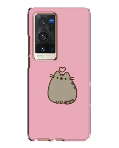 Чехол для Vivo X60 Pro Plus с картинкой «Pusheen сердце»