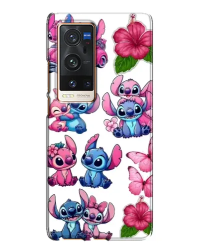 Чехол для Vivo X60 Pro Plus с картинкой «Стикеры Stitch и Angel»