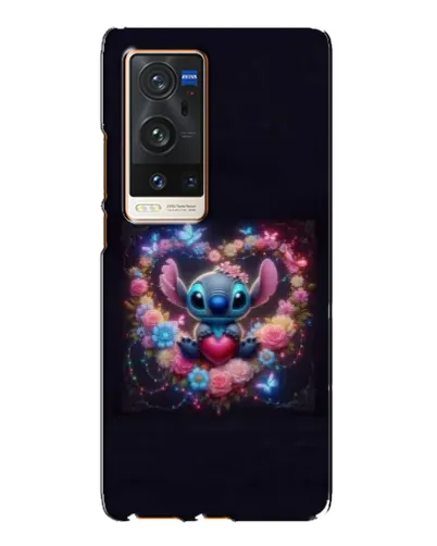 Чехол для Vivo X60 Pro Plus с картинкой «Stitch в цветах»