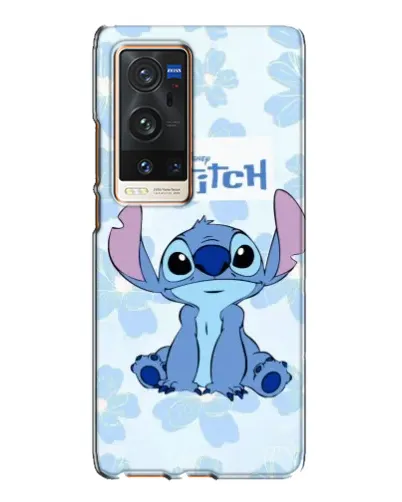 Чехол для Vivo X60 Pro Plus с картинкой «Stitch среди цветов»