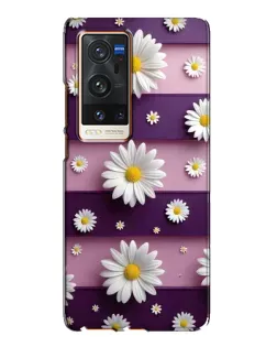 Чохол для Vivo X60 Pro Plus з картинкою «Ромашки на фіолетовому»