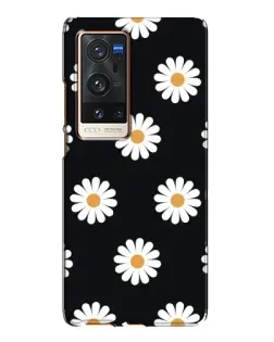 Чохол для Vivo X60 Pro Plus з картинкою «Ромашки на чорному»