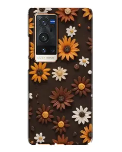 Чохол для Vivo X60 Pro Plus з картинкою «Візерунок з маленьких соняшників»