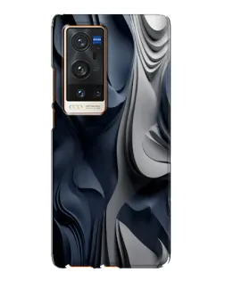 Чехол для Vivo X60 Pro Plus с картинкой «Объемные синие складки»