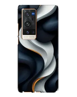 Чехол для Vivo X60 Pro Plus с картинкой «Объемные черно-белые ленты»