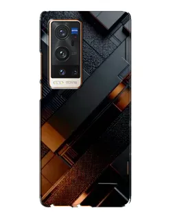 Чехол для Vivo X60 Pro Plus с картинкой «Черные геометрические блоки»