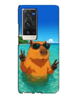 Чехол для Vivo X60 Pro Plus с картинкой «Морская капибара»