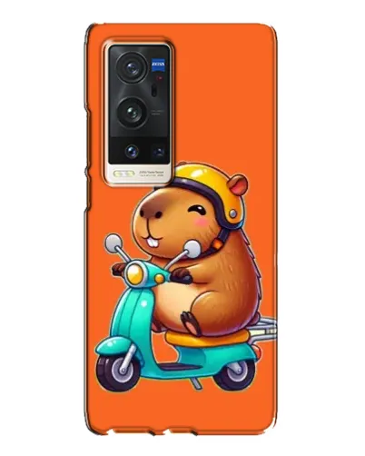 Чехол для Vivo X60 Pro Plus с картинкой «Капибара на скутере»