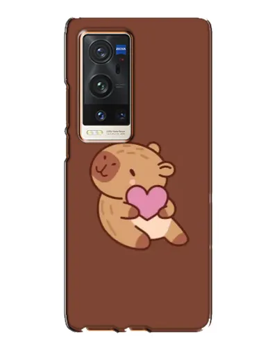 Чехол для Vivo X60 Pro Plus с картинкой «Капибара с сердцем»